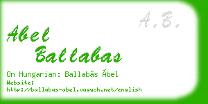 abel ballabas business card